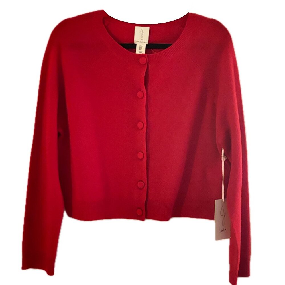 Joie 100% Cashmere Cardigan Women's L Crew Neck Sweater NEW